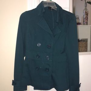 Forever 21 Teal Cotton Peacoat